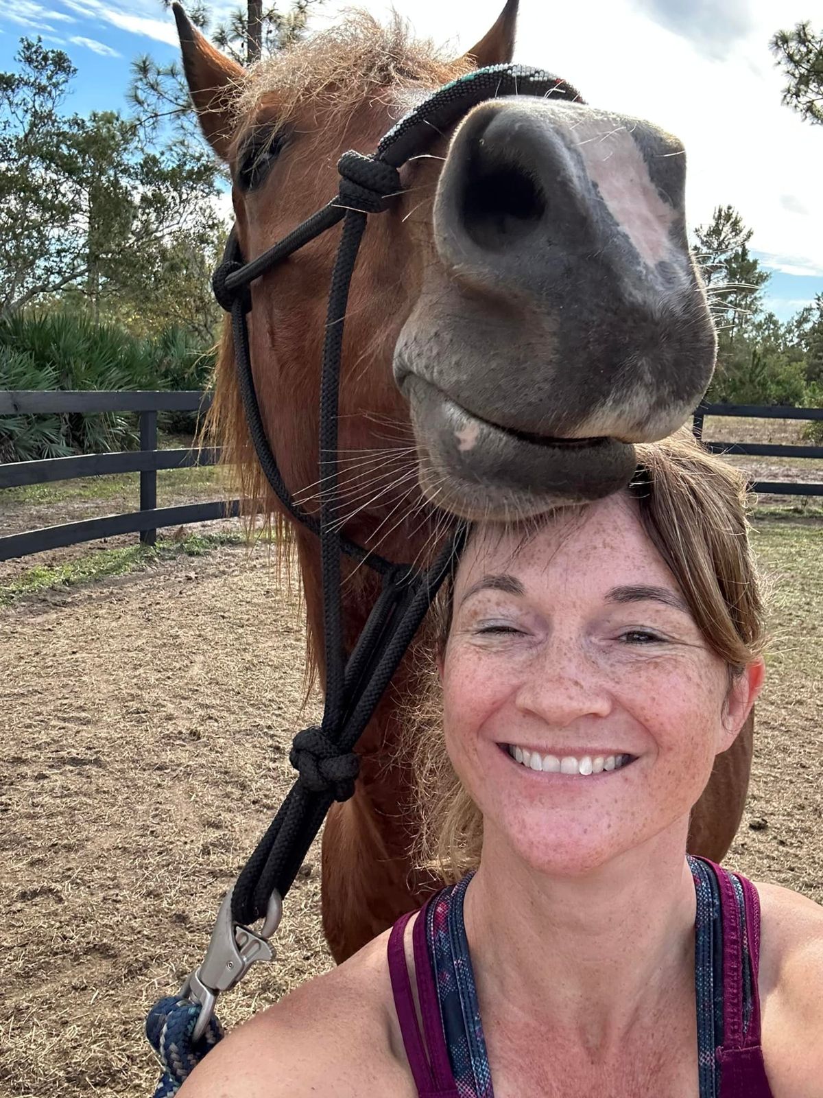 Sarah Pendleton with one of her horses
